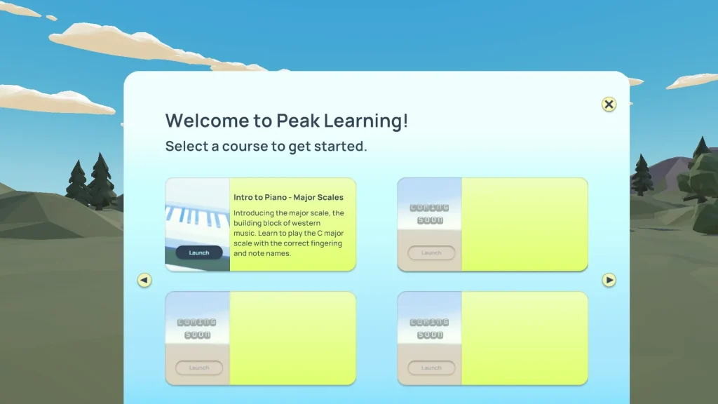 Peak VR – VR Worldbuilding and UI/UX